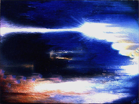 Einfluß, eine Leinwand für die Mutter von Siko Ortner, Acryl auf Leinwand, 30cm X 40cm, 1990.