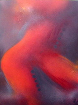 Erotik 03, Sprühlack auf Leinwand, 80cm X 60cm, Fertigstellung im April 2006, aus der Themenreihe Erotik von Siko Ortner. Eine Ausstellung zum Thema Erotik vom 7. April bis zum 13. Mai 2006 im New St.Paulis Corner in Bremen.