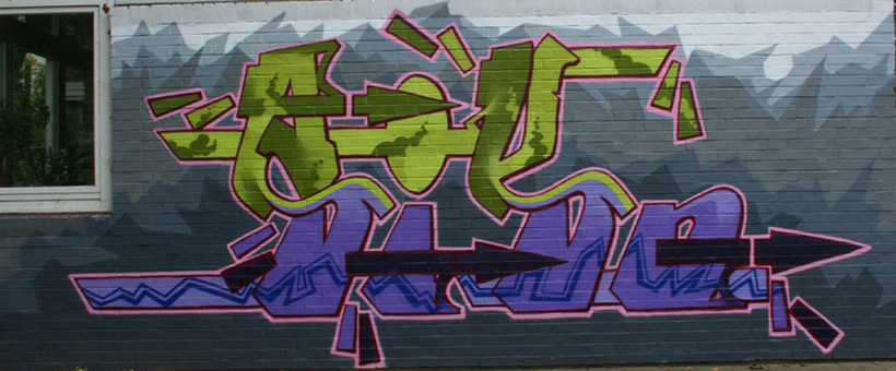 Siko style von Siko Ortner auf der frisch legalisierten Aussenfasade des Jugendfreizeitheims in der Neustadt Bremen 2008.