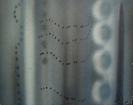 Trauernd von Siko Ortner aus der Themenreihe Freunde, Acryl auf Zeichenkarton, 15,5cm X 20cm, August 2003.