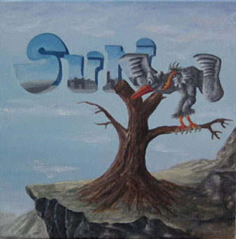 Think about Sun, Öl auf Leinwand von Siko Ortner, 25cm X 25cm, Dezember 2004.