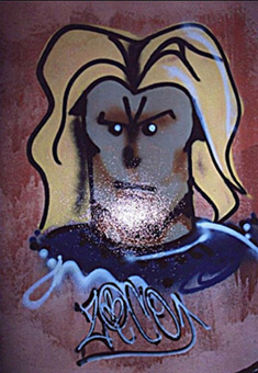 Auftrag Diskothek Madhouse, 1989. Ein Graffitiauftrag für die Diskothek Madhouse in Hamburg, City im September 1989. Auftragsmalerei von der Mad Artists Cooperation, Wiza, Staph, Clause, Art und Siko Ortner. Murals im Eingangsbereich und Treppenaufgang (nicht alle Fotos vorhanden). Zico-charakter.