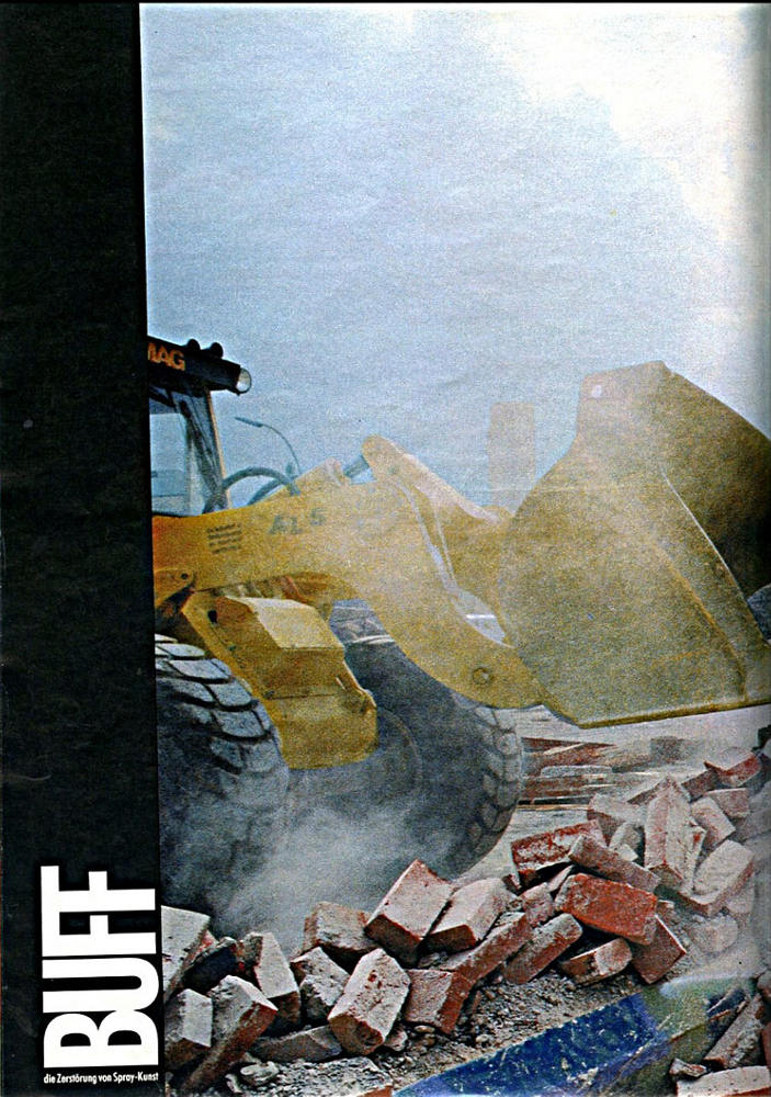 Seite 44ff, Stern Heft Nr.38, 14. Sep. 1989. Dokumentation mit dem Titel: Graffiti Die Kunst aus der Dose, von Wolfgang Metzner und Bernd Euler Fotos, Bettina Fickel und Christine Plössel Fotos und Recherche sowie Text- und Wortbeiträge. Behandelt werden Themen betreffend Graffiti z. B. illegales writing, S-Bahn-Surfen, taggen, fame, buff, piece. Desweiteren Wortbeiträge von SED 1, BAS, Loomit, Bomber 1, Sonny, Cast 1, Cassy, Cruz, Zico/Siko Ortner, Bodo Claußen, Thomas Mante, Prof. Dr. Peter Kreutzer.