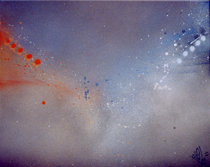 Transgression 03 (Aerosolart) aus der Themenreihe Transgression von Siko Ortner, Acryl Sprühlack auf Leinwand, 30cm X 40cm, Produktionszeitraum April/Mai 2006.