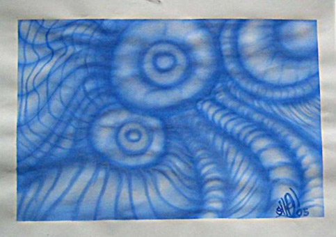 Biomechanik 04 aus der Themenreihe Biomechanik (Freihand Airbrusharbeit) von Siko Ortner Guache auf Papier, 18,5cm X 22,5cm, Juli 2005.