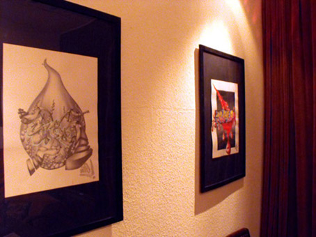 Ausstellung Streetart 2009, von Siko Ortner, vom 14. März bis 18. April 2009 im Kunstverein Humbold-Schlüter, Bremen. Hier die Ansicht des fertiggestelten Ausstellungsaufbaus. Sikostyle im Wassertropfen und oldschool-Siko style in Kaugummifarben.