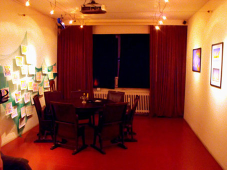 Ausstellung Streetart 2009, von Siko Ortner, vom 14. März bis 18. April 2009 im Kunstverein Humbold-Schlüter, Bremen. Hier die Ansicht des fertiggestelten Ausstellungsaufbaus.