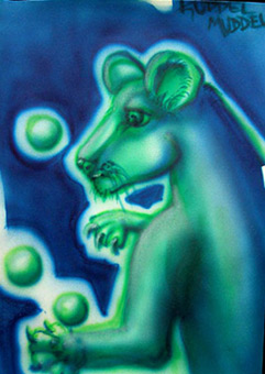 Panter (Comic), Freihand Farbentwurf mit Airbrush, Acryl auf Papier von Siko Ortner, 21m X 29cm, Dezember 2005.