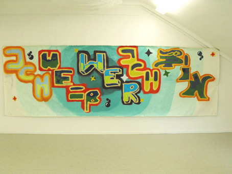 Schülerausstellung 2009 in der Galerie Inkatt e. V. Bremen. Beteiligt an dieser Ausstellung waren Schüler, aus den unterschiedlichen Graffitiwerkstätten unter der Leitung von Siko Ortner, folgender Schulen: Schulzentrum Delmestraße (Neustadt), Integrierte Stadtteilschule Obervieland (Kattenturm), Schule Koblenzer Straße (Tenever), Gesamtschule Ost (GSO) und der Schule Theodor-Billroth-Straße (Kattenturm). Hier der fertiggestellte Ausstellungsaufbau der Ausstellung.