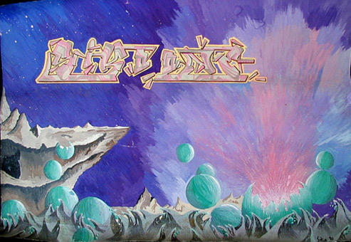 Dreamland Siko one, Guache auf Papier von Siko Ortner, 31cm X 42cm, 1989.