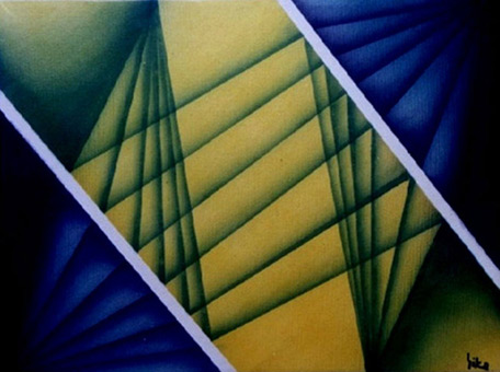 Grafik 29 aus der Themenreihe Grafik von Siko Ortner, Acryl auf Leinwand, 30cm X 40cm, Frühjahr 1990.